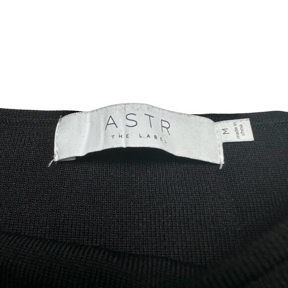 ASTR The Label | Women | Darling Solid Black Sheer Puff Sleeve Bodysuit | Medium - Picture 8 of 13